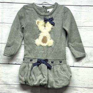 Maggie & Zoe Grey Bear Dress Size 18 Months